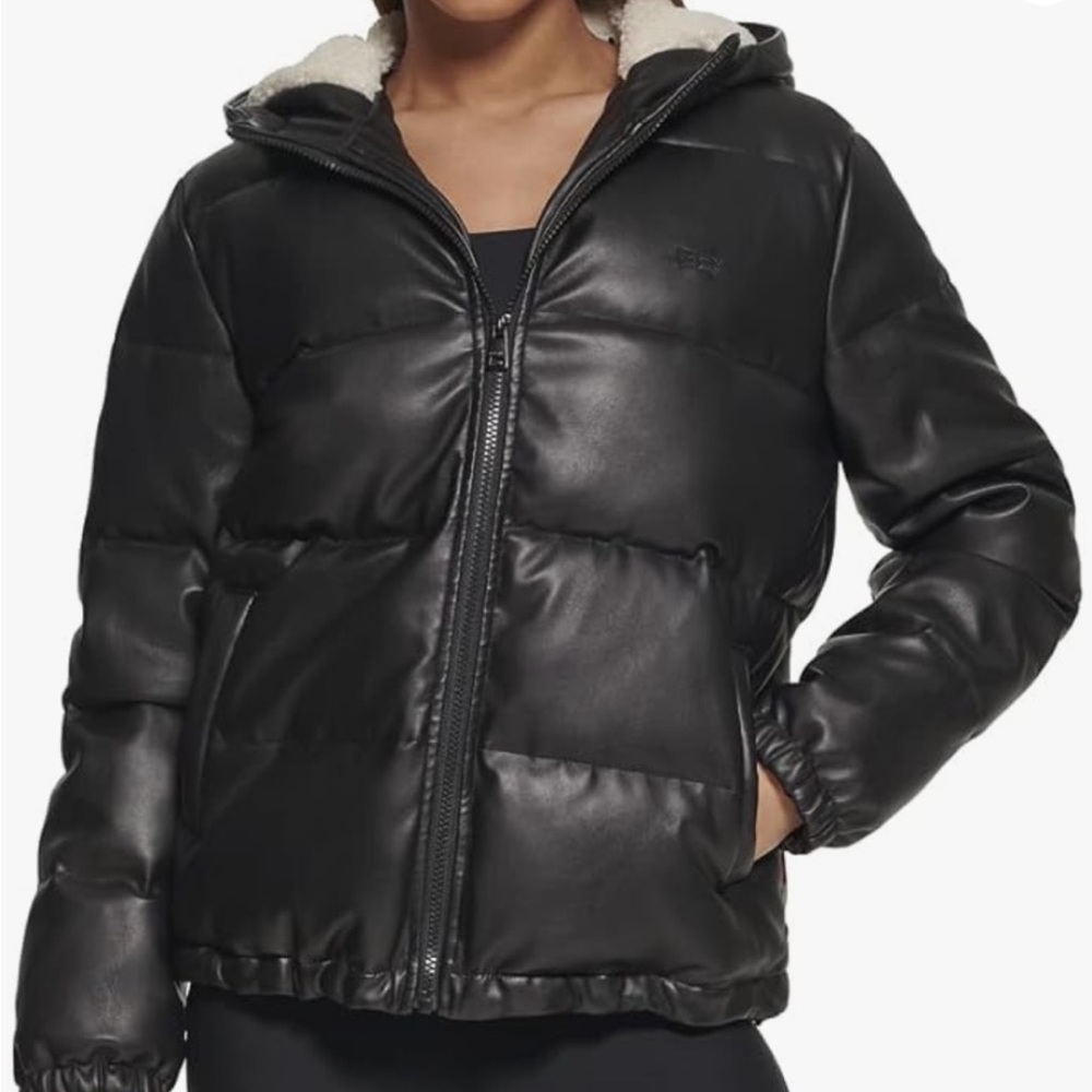 Levi’s Faux Leather Black Puffer XS